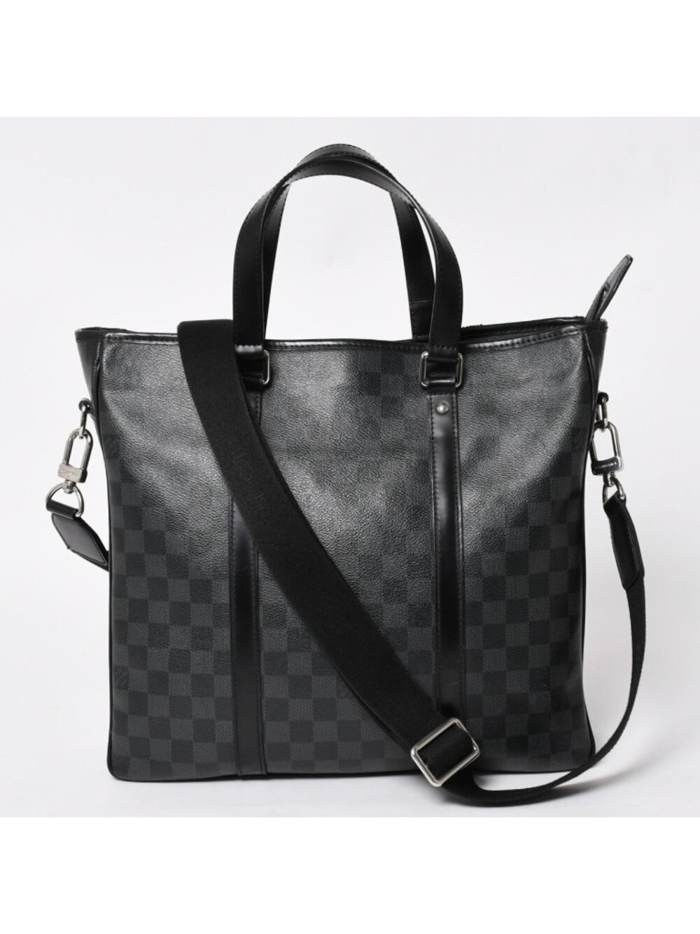 Louis Vuitton Tadao Shoulder Bag 2-Way Damier Graphite Black Silver